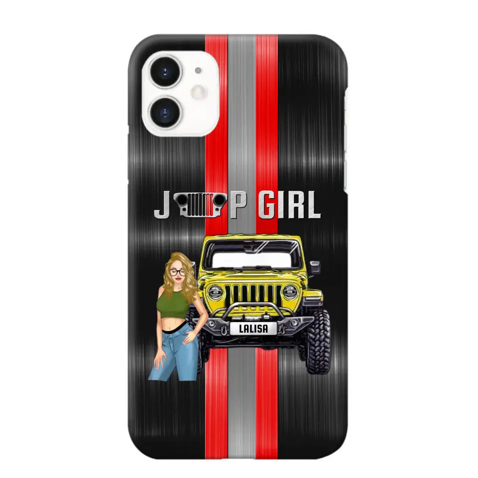 Personalized Jeep Girl with Name Phonecase Printed PVD23190