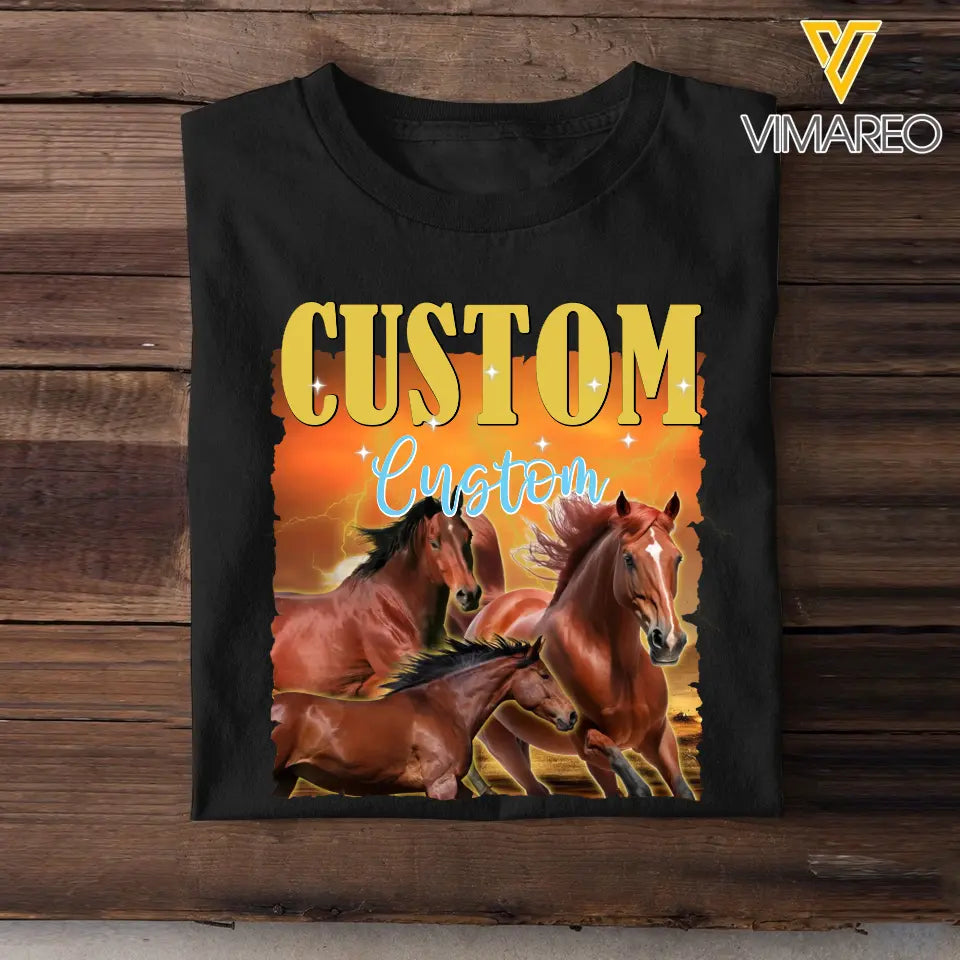 Personalized Upload Your Horse Photo T-shirt Printed HTHDNL23220