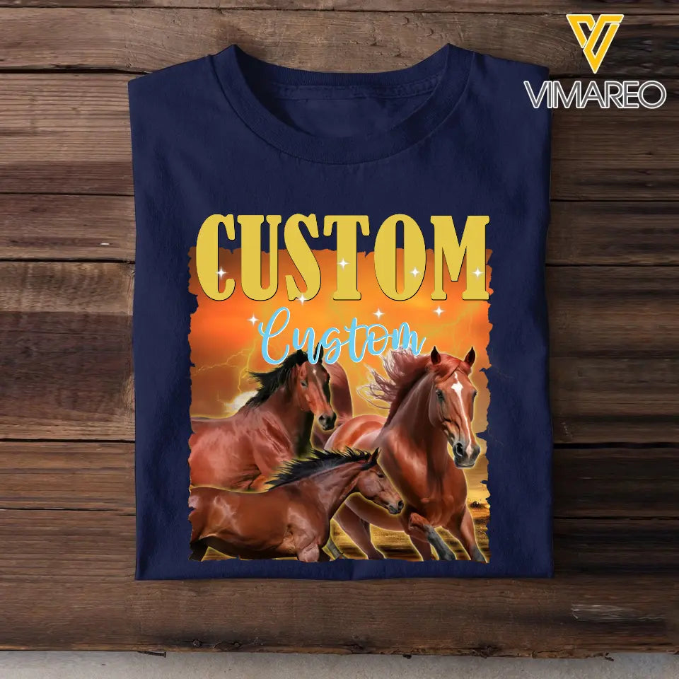 Personalized Upload Your Horse Photo T-shirt Printed HTHDNL23220