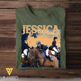 Personalized Upload Your Horse Riding Photo T-shirt Printed DNL23213