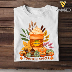 Personalized Grandma's Pumpkin Spices & Kid Names T-shirt Printed HTHHN23237