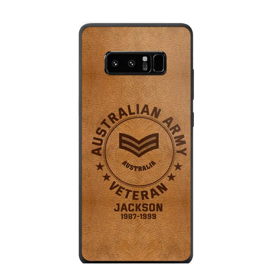 Personalized Australian Armed Force Leather Texture Phone Case Printed QTPN301