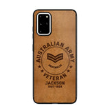 Personalized Australian Armed Force Leather Texture Phone Case Printed QTPN301