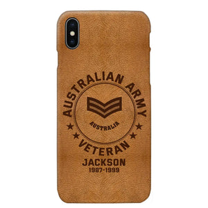 Personalized Australian Armed Force Leather Texture Phone Case Printed QTPN301