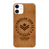 Personalized Canadian Armed Force Leather Texture Phone Case Printed QTPN301