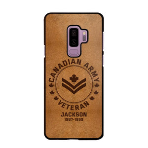 Personalized Canadian Armed Force Leather Texture Phone Case Printed QTPN301