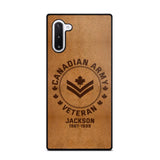 Personalized Canadian Armed Force Leather Texture Phone Case Printed QTPN301