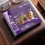 Personalized Love Dogs with Name Dog Lovers Gift Leather Wallet PVD23266