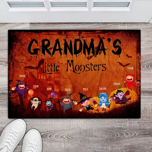 Personalized Grandma's Little Monsters Halloween Doormat Printed HTHHN23278