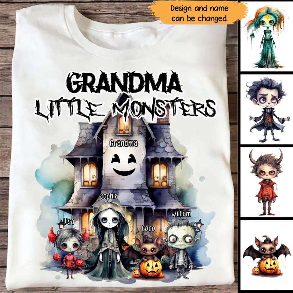 Personalized Grandma Little Monsters Halloween Gift T-shirt Printed HN23291