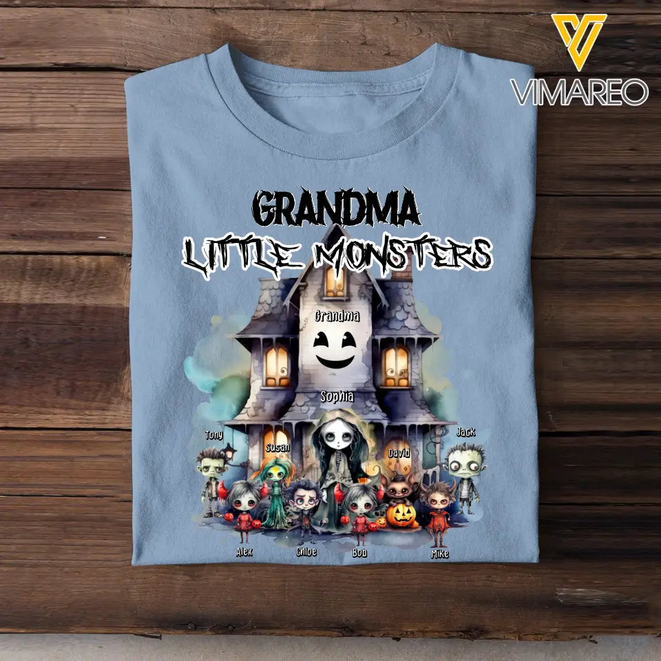 Personalized Grandma Little Monsters Halloween Gift T-shirt Printed HN23291