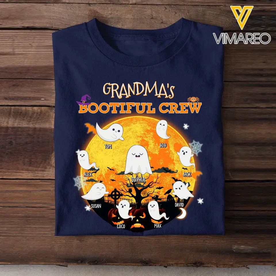 Personalized Grandma's Bootiful Crew Ghost with Kid Names Halloween T-shirt Printed HTHPVD23293