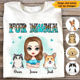 Personalized Fur Mama Dog Mom Cat Mom Watercolor T-Shirt Printed QTPN375