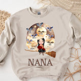 Personalized Nana Grandma Bats with Kid Name Halloween Gift Sweater Printed MTHN23321