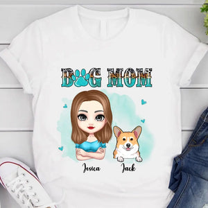 Personalized Fur Mama Dog Mom Cat Mom Watercolor T-Shirt Printed QTPN375