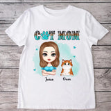 Personalized Fur Mama Dog Mom Cat Mom Watercolor T-Shirt Printed QTPN375