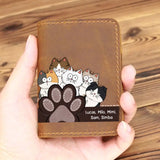 Personalized Cat Names Cat Lovers Gift Leather Card Wallet VQ23348