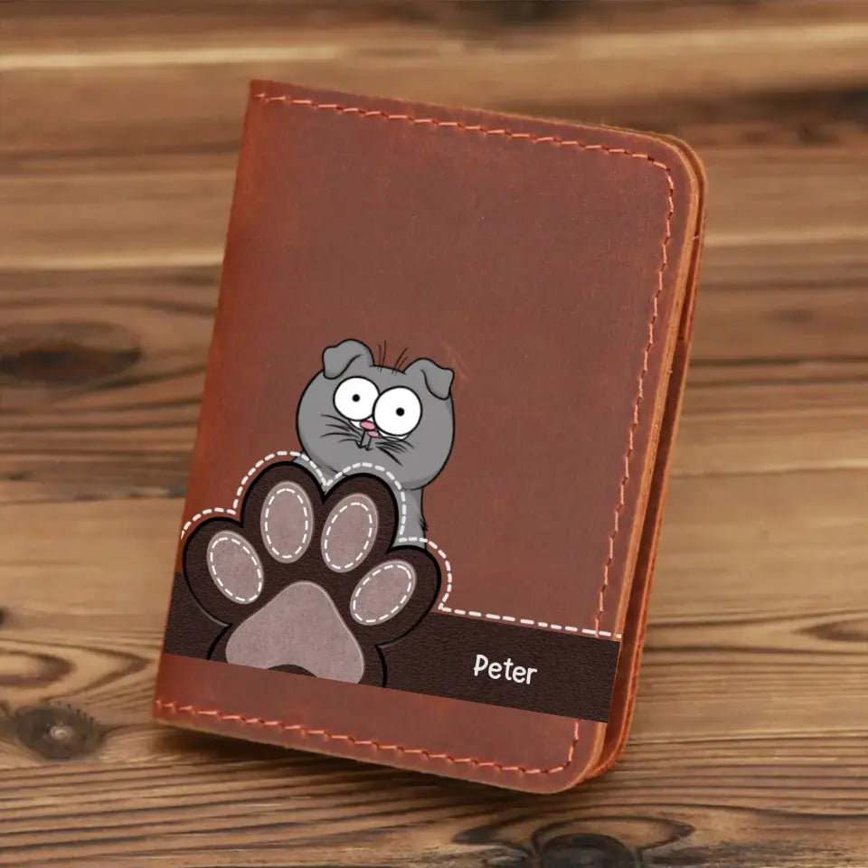 Personalized Cat Names Cat Lovers Gift Leather Card Wallet VQ23348