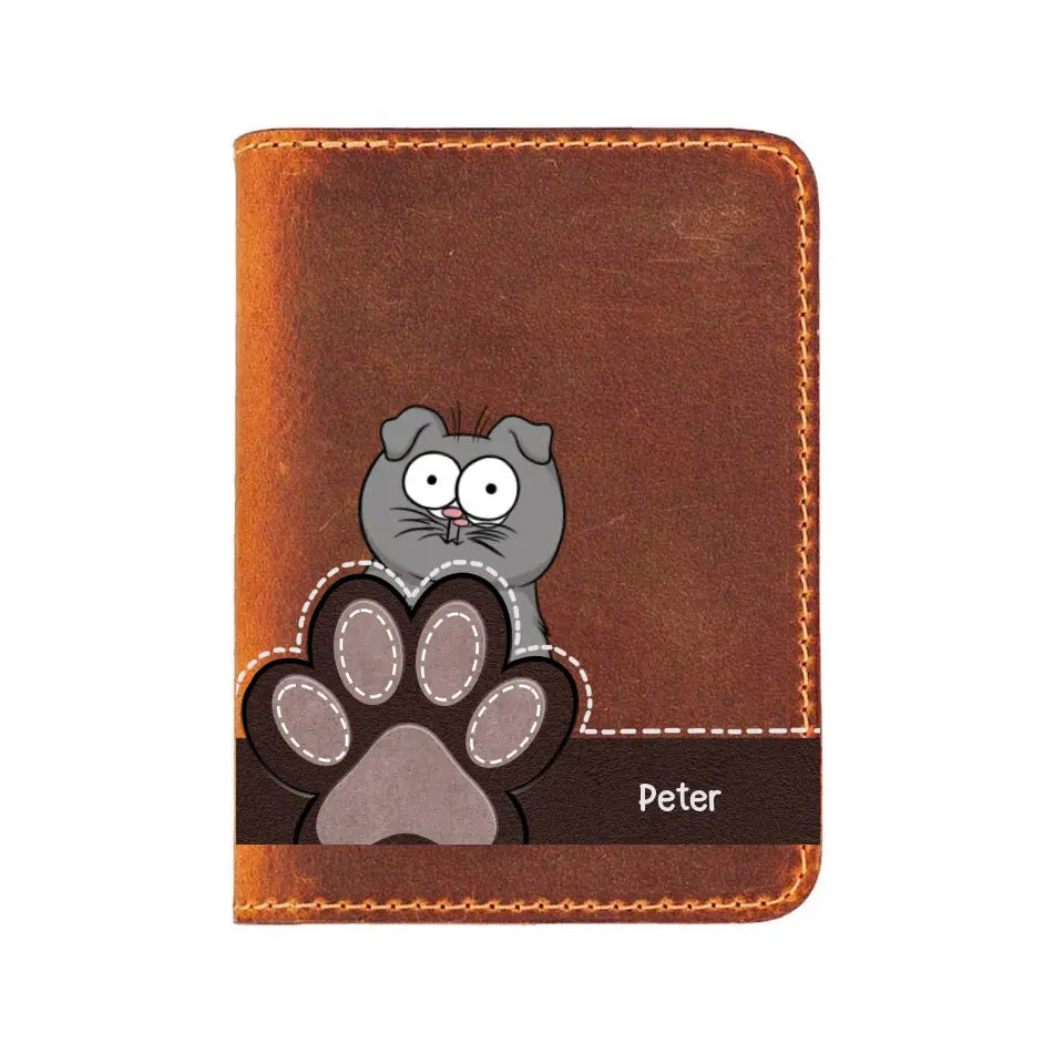 Personalized Cat Names Cat Lovers Gift Leather Card Wallet VQ23348