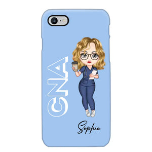 Personalized Colorfull Chibi Nurse With 3D Text Job Tittle And Name Phonecase 23392