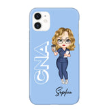 Personalized Colorfull Chibi Nurse With 3D Text Job Tittle And Name Phonecase 23392