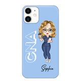 Personalized Colorfull Chibi Nurse With 3D Text Job Tittle And Name Phonecase 23392