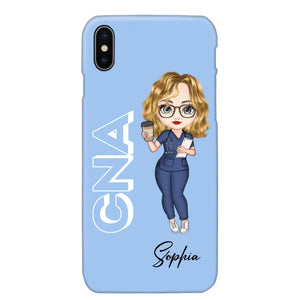 Personalized Colorfull Chibi Nurse With 3D Text Job Tittle And Name Phonecase 23392