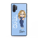 Personalized Colorfull Chibi Nurse With 3D Text Job Tittle And Name Phonecase 23392