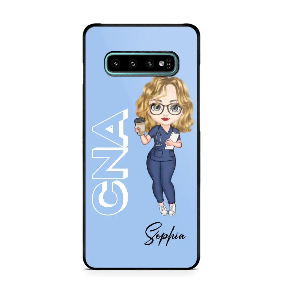 Personalized Colorfull Chibi Nurse With 3D Text Job Tittle And Name Phonecase 23392