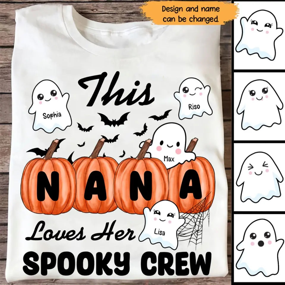 Personalized This Nana Loves Her Spooky Crew Tshirt 2D Printed HTHHN23348