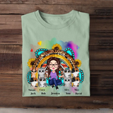 Personalized Sunflower Rainbow Cat Mom Cat Lovers Gift Tshirt 2D Printed  KVH23378