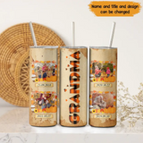 Personalized Upload Your Photo Grandma & Kid Gift for Grandparents Skinny Tumbler Printed HTHKVH23349