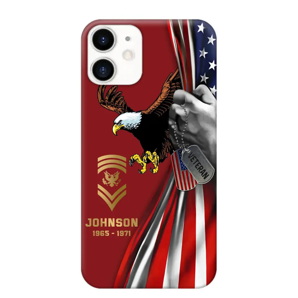 Personalized US Military Veteran Retired Phone Case Printed QTKH431