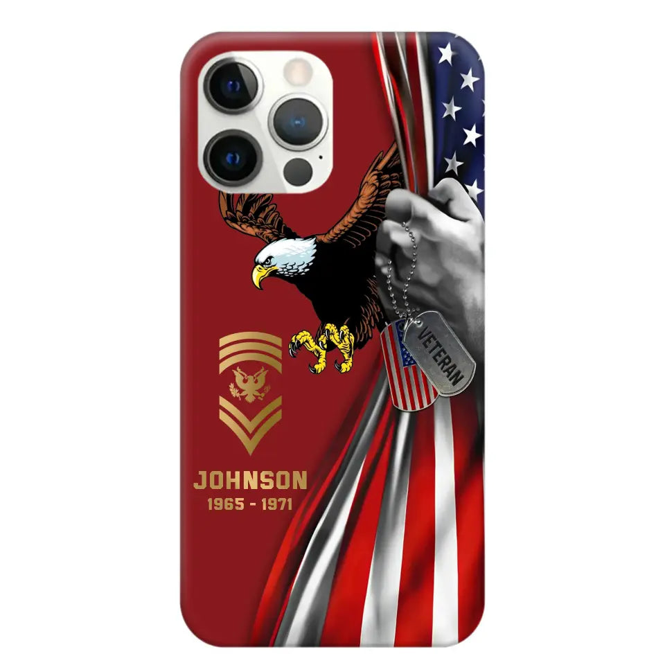 Personalized US Military Veteran Retired Phone Case Printed QTKH431