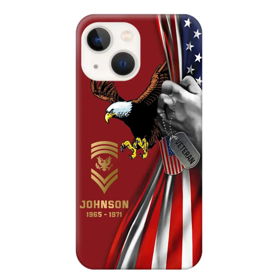 Personalized US Military Veteran Retired Phone Case Printed QTKH431