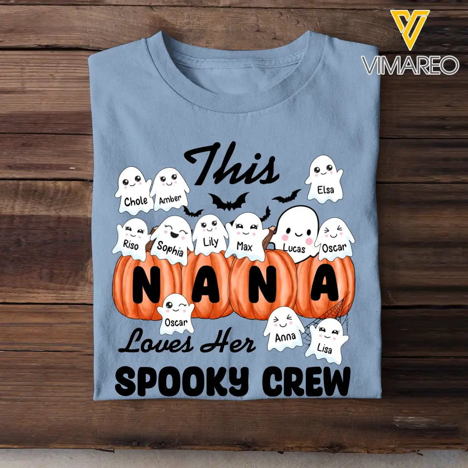 Personalized This Nana Loves Her Spooky Crew Tshirt 2D Printed HTHHN23348