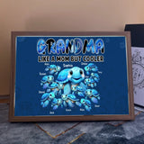 Personalized Grandma Like A Mom But Cooler Turtles with Kid Names Light Frame Canvas Printed HTHVQ23432