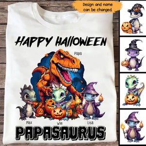 Personalized Happy Halloween Papasaurus T-shirt Printed NTMTHN23446