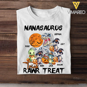 Personalized Nanasaurus Trick Rawr Treat T-shirt Printed NTMTHN23448