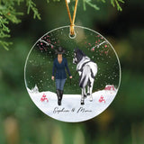 Personalized Horse Girl with Name Horse Lovers Gift Christmas Gift Acrylic/Ceramic Ornament Printed KVH23477