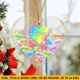 Personalized Grandma Hearts with Kid Name Christmas Gift Acrylic/Plastic Ornament Printed KVH23483