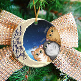 Personalized I Love You To The Moon & Back Cat Lovers Gift Christmas Gift Ceramic Ornament Printed KVH23487