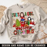 Personalized Just A Girl Who Loves Christmas Cat Lovers Gift Christmas Gift Sweater Printed HTHHN23498