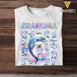 Personalized Grandma Dolphin with Kid Names Printed T-shirt MTPN0507