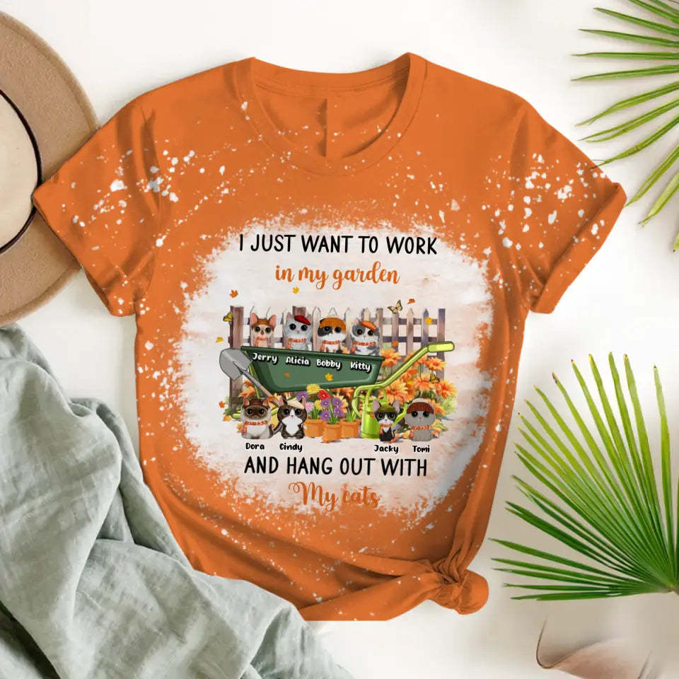 Personalized Fall Season I Just Want To  Work In My Garden And Hang Out With My Cats 3D T-shirt Printed HTHPVD2023135