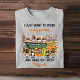 Personalized I Just Want To Work In My Garden And Hang Out With My Cat T-Shirt Printed HTHPVD1407