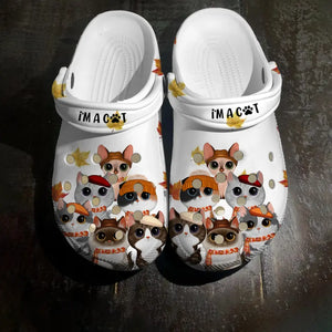 Personalized Fall Season Cute Cat Cat Lovers Gift Clogs Slipper Shoes Printed PNKVH1207