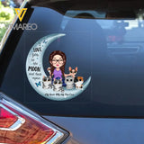 Personalized I Love You To The Moon And Back Again Cat Mom Cat Lovers Gift Car Decal Printed VQ23532