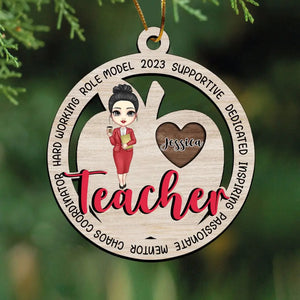 Personalized Role Model 2023 Supportive Dedicated Inspiring Passionate Mentor Chaos Coordinator Hard Working Wooden Ornament Printed LDMVQ23565