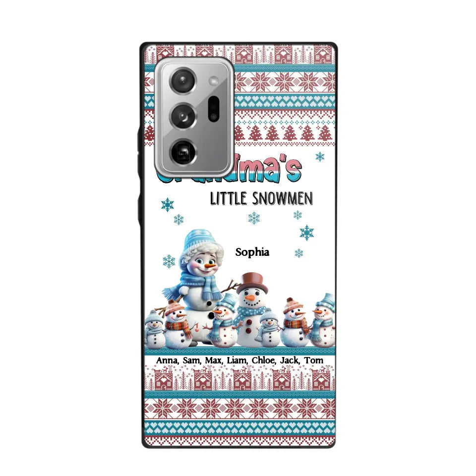 Personalized Grandma's Little Snowmen Custom Kid Names Phonecase Printed MTPN23524